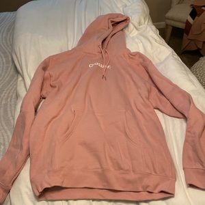 Glossier pink hoodie - size large